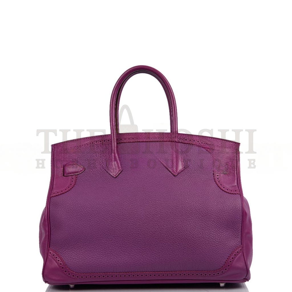 H**me5 BIRKIN 35 SWIFT AND TOGO LACE SERIES ANEMONE PURPLE SILVER BUCKLE H082650CK06 (35*28*18cm) Master Quality